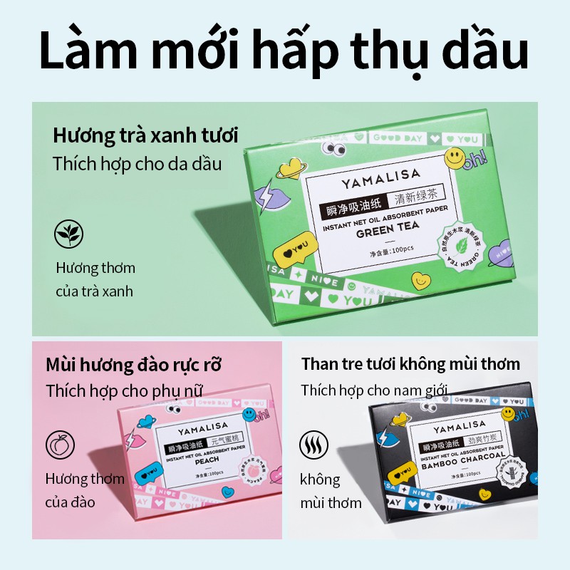 Set 100 Giấy Thấm Dầu YAMALISA Lâu Trôi Hiệu Quả Tiện Dụng 100pcs | BigBuy360 - bigbuy360.vn