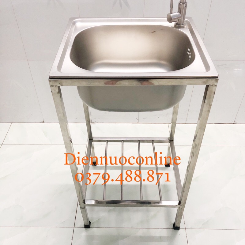 Chân bồn rửa chén 1 hộc kích thước 42x37x80 chất liệu inox