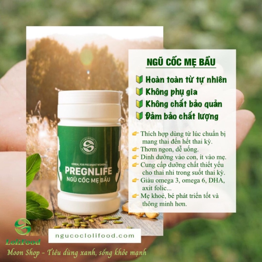 Ngũ cốc mẹ bầu Pregnlife, ngũ cốc Lolifood – Hũ 500G