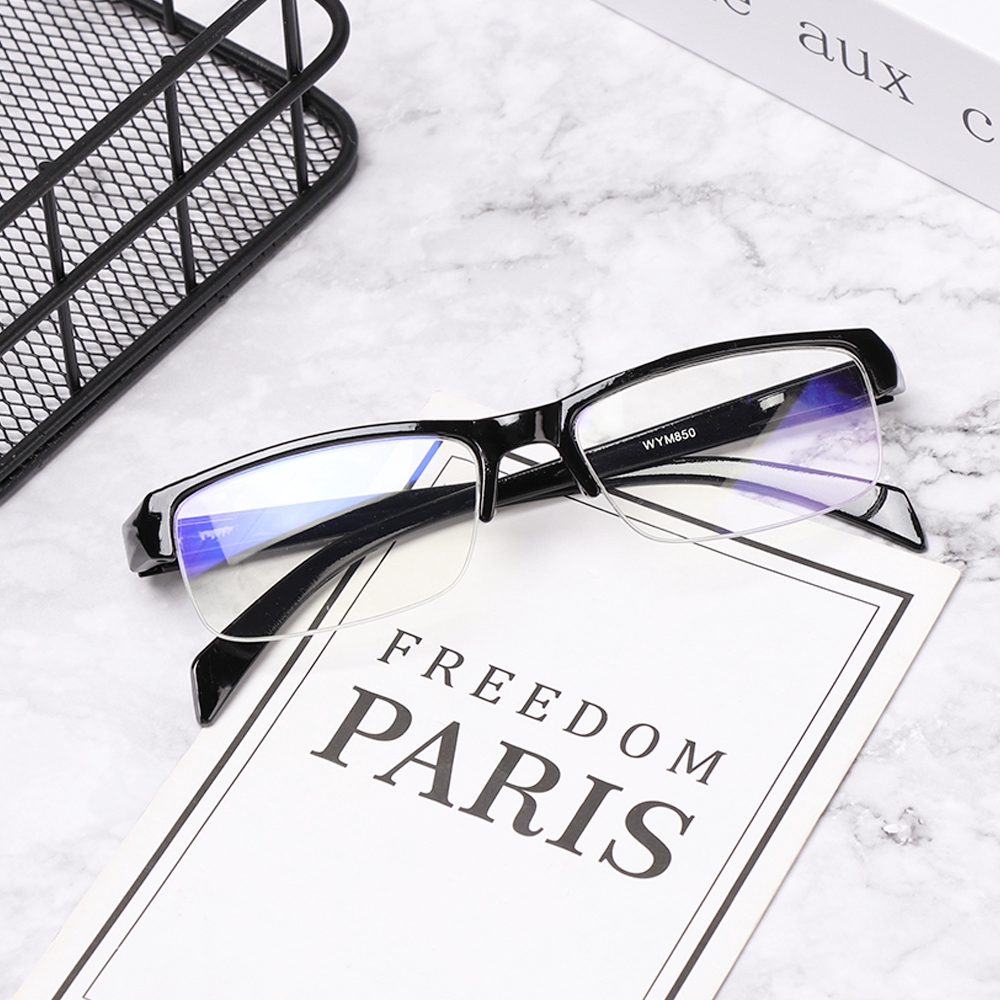 Mắt kính cận thị gọng nửa bằng nhựa resin linh hoạt dành cho nam và nữ