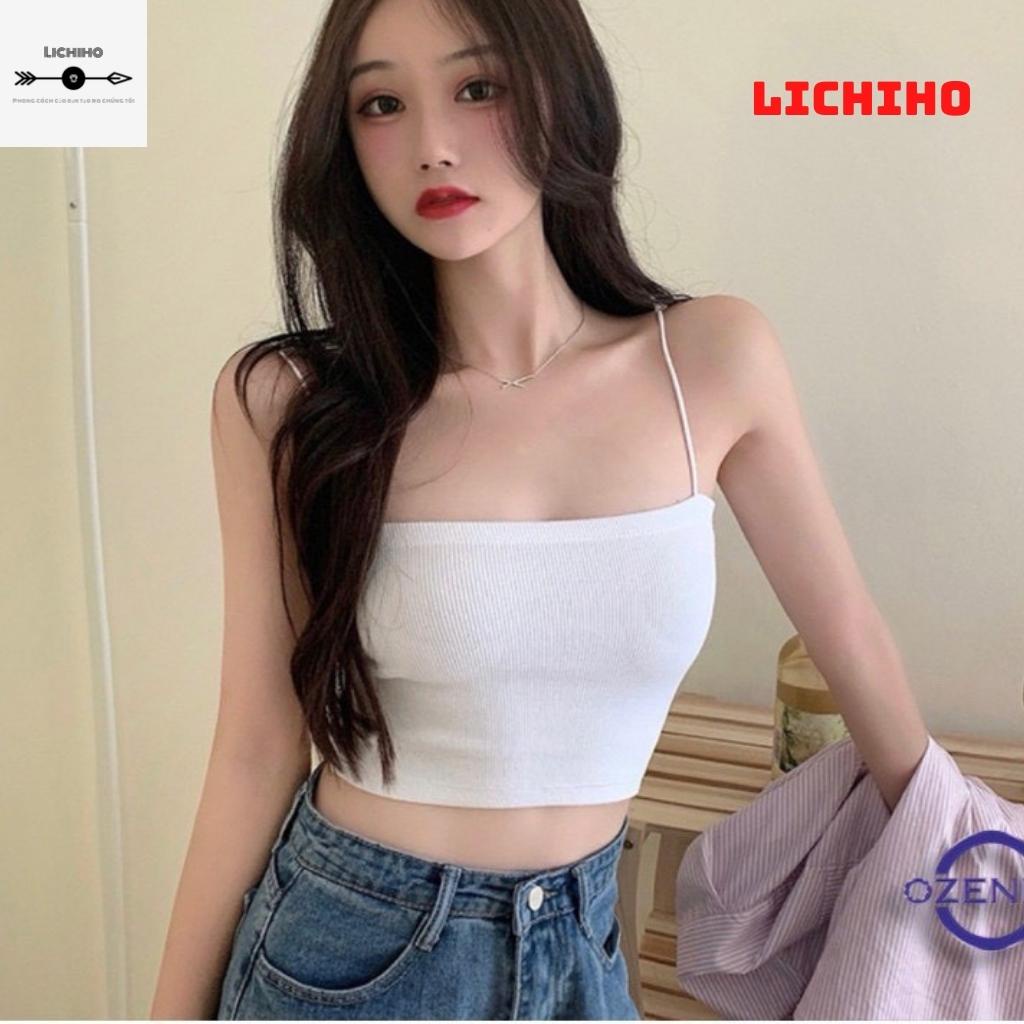 Áo croptop nữ hai dây sợi bún kiểu sexy ôm body CT09 LICHIHO siêu đẹp hottrend quyến rủ | BigBuy360 - bigbuy360.vn