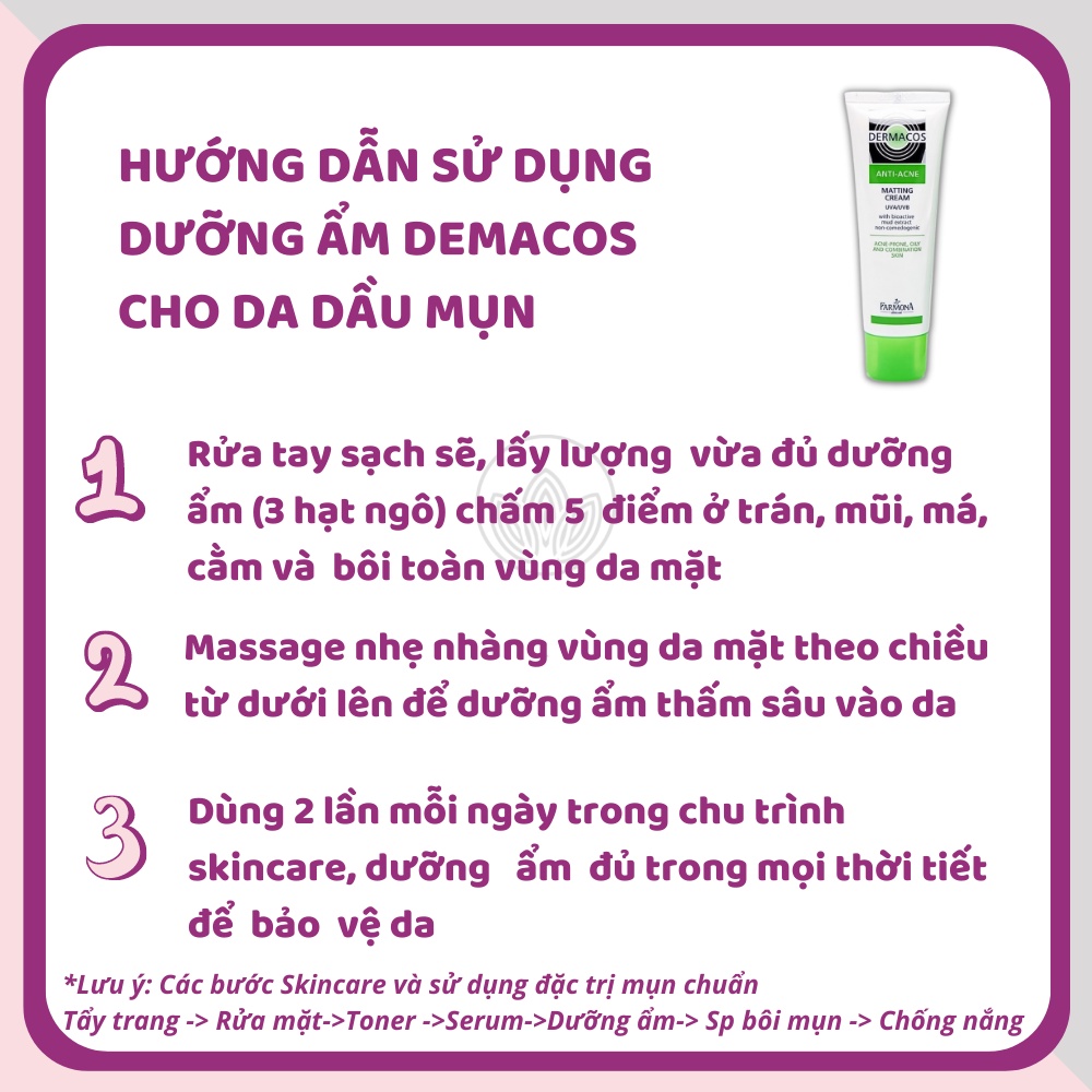 Kem dưỡng ẩm kiềm dầu Dermacos Anti Acnes Matting 50ml -nội địa - DMP Derma Touch