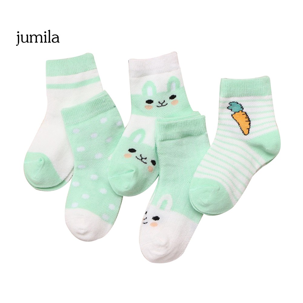 Set 5 Đôi Vớ Cotton Thoáng Khí Cho Bé