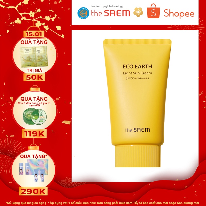 [Gift] Kem chống nắng the SAEM Eco Earth Light Sun Cream &quot;Not For Sale&quot; 50g - M3