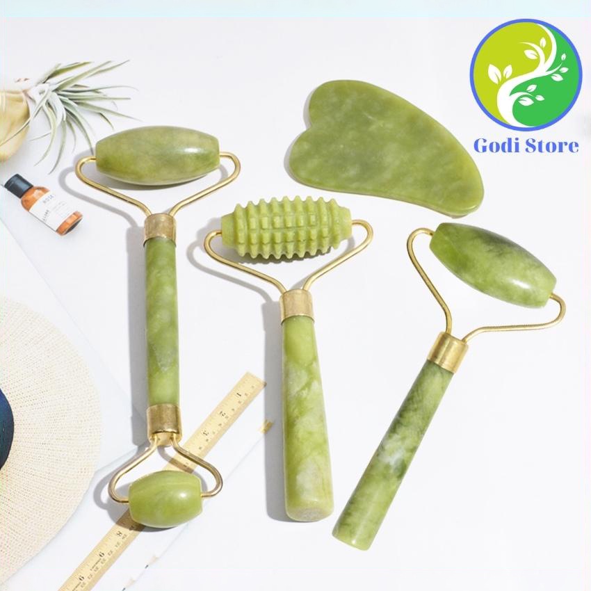 Cây Lăn Mặt - Con Lăn Massage Mặt Hai Đầu Bằng Đá Nhân Tạo, Mát Xa Mặt, Mắt Giúp Nâng Cơ, Thon Gọn Mặt - G64