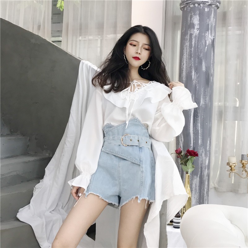 ÁO KIỂU TAY BÈO ULZZANGG(kèm video)