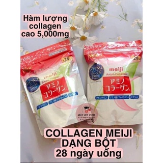 (Date 2025) Bột collagen Meiji màu hồng 214g nội địa Nhật chính hãng