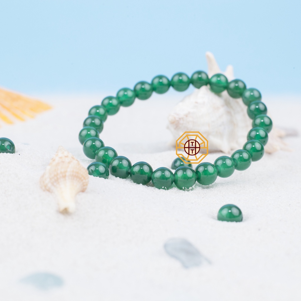 Vòng tay phong thủy đá MNao Xanh Lá [TẶNG HỘP GỖ CAO CẤP] may mắn tài lộc nam nữ mệnh Mộc Hỏa - Phong Thủy Tây Tạng