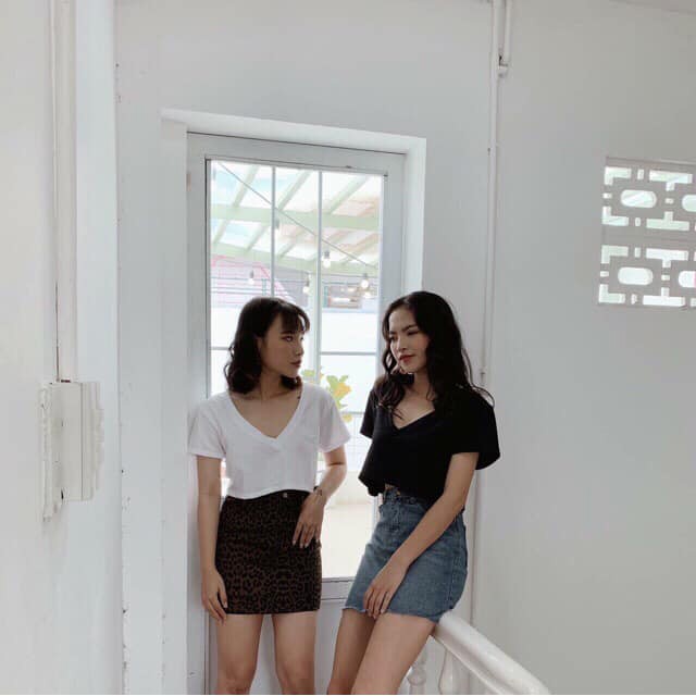 [Mã WASKT410K giảm 10K đơn 50K] ⚡️GIÁ SỐC⚡️ Áo thun croptop cổ tim (Sỉ từ 5sp bất kỳ)