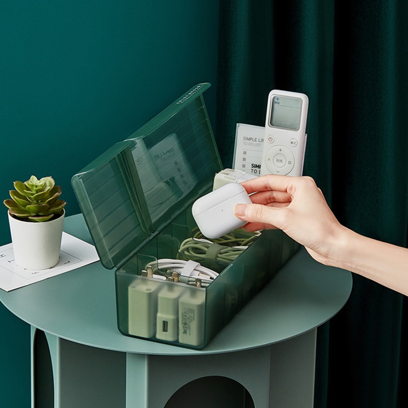 Hộp Nhựa Đựng Dây Cáp Để Bàn Có Nắp Đậy Tiện Lợi Dành Cho Phòng Ngủ / Văn Phòng
