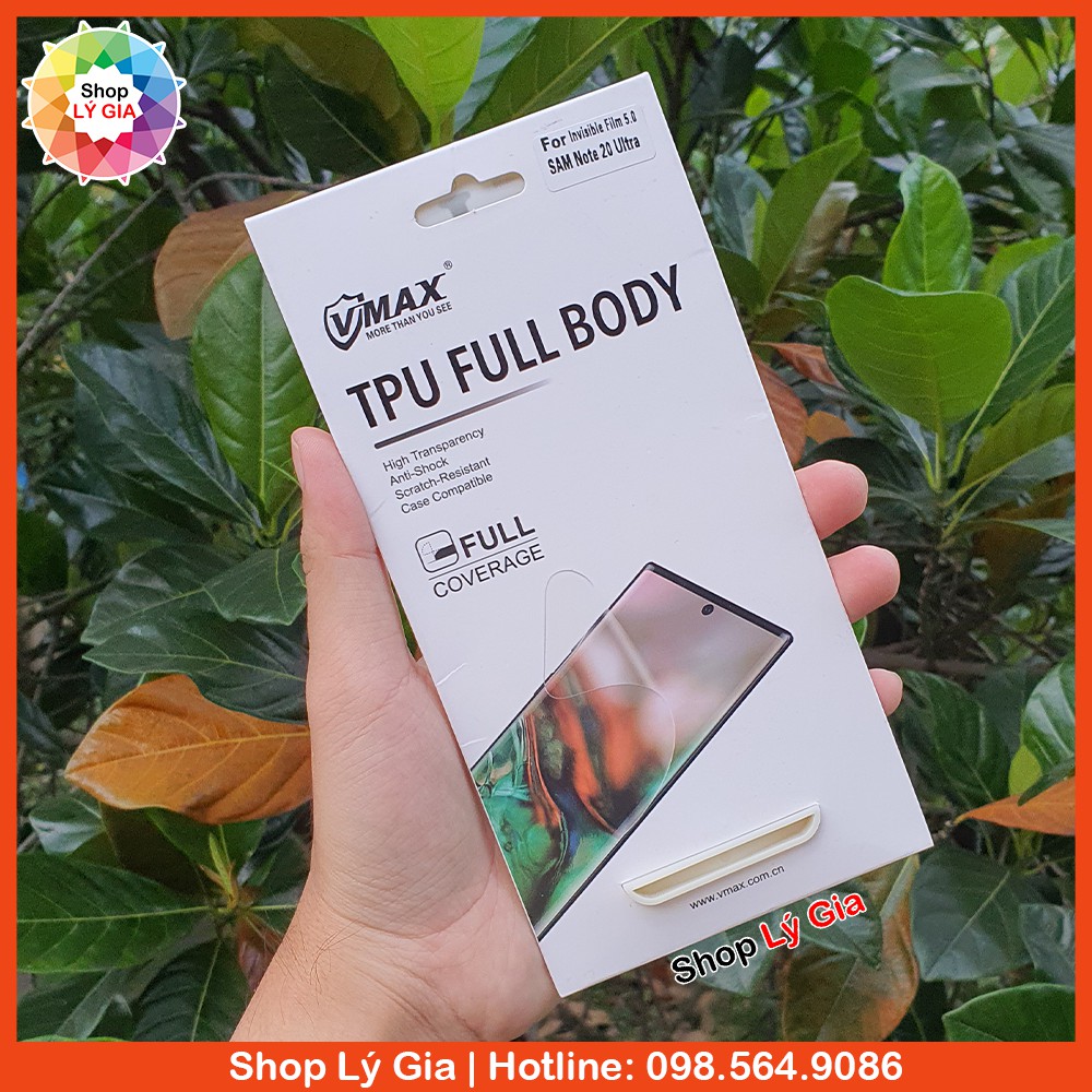 Miếng dán dẻo TPU Vmax full màn hình cho Galaxy Note 20 Ultra/ Note 20/Note10 Plus/Note 9/Note 8/S8/S9/S10/S20/S21