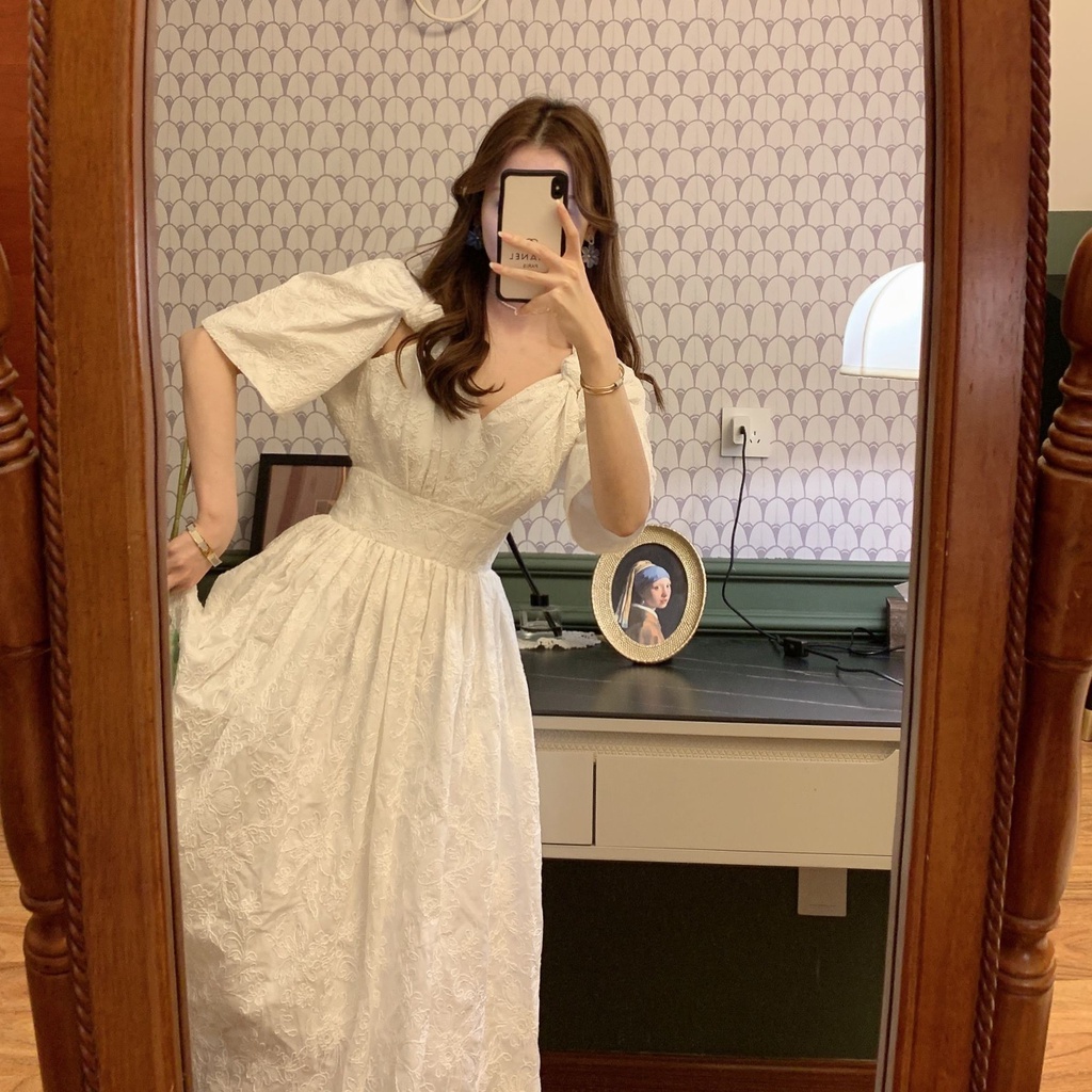 Đầm Ngắn Tay Thiết Kế Mới Xinh Xắn Thời Trang Dành Cho Nữ