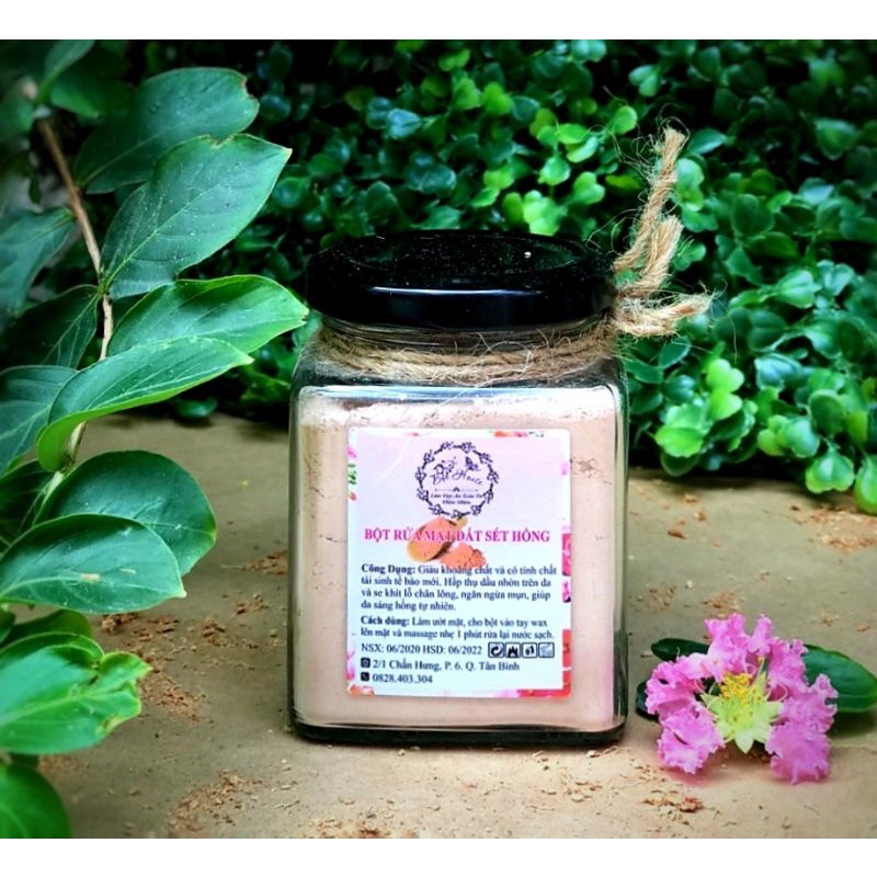 BỘT RỬA MẶT ĐẤY SÉT HỒNG HANDMADE NHÀ BỘT