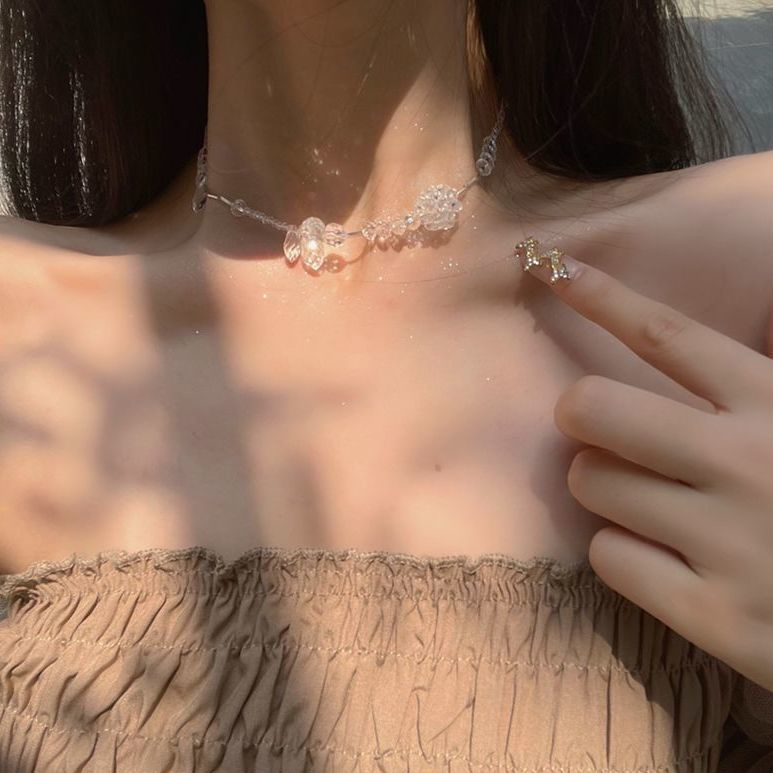 [Aishang Beauty Vòng Cổ Chuỗi Hạt Pha Lê Nhân Tạo Aurora Cao Cấp Thiết Kế Lộng Lẫy Làm Vòng Cổ Phong Cách Cá Tính Cao Cấp