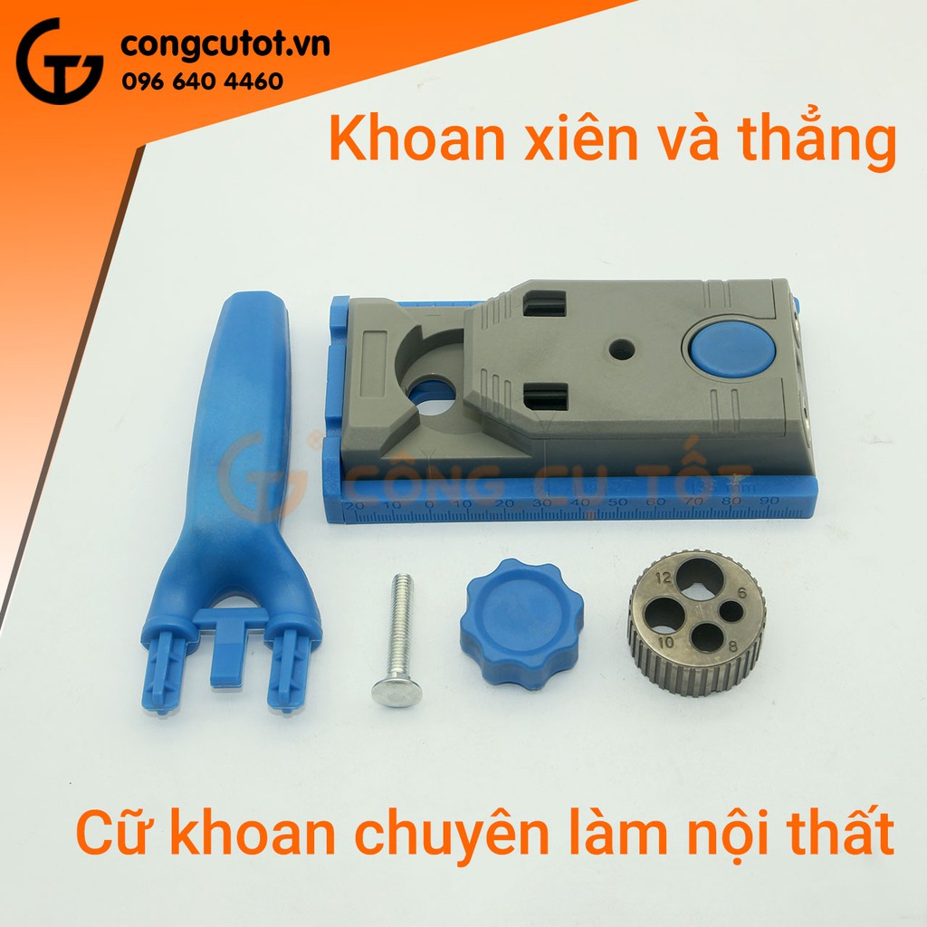 Bộ cữ khoan xiên và khoan thẳng 25 chi tiết chuyên làm nội thất tấm DIY