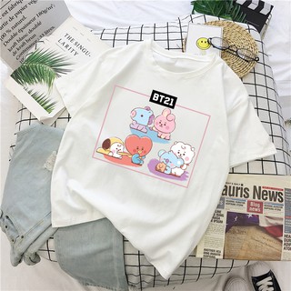 [FREESHIP] Áo thun BTS BT21 siêu cute form rộng -ngắn tay dành cho cả nam và nữ