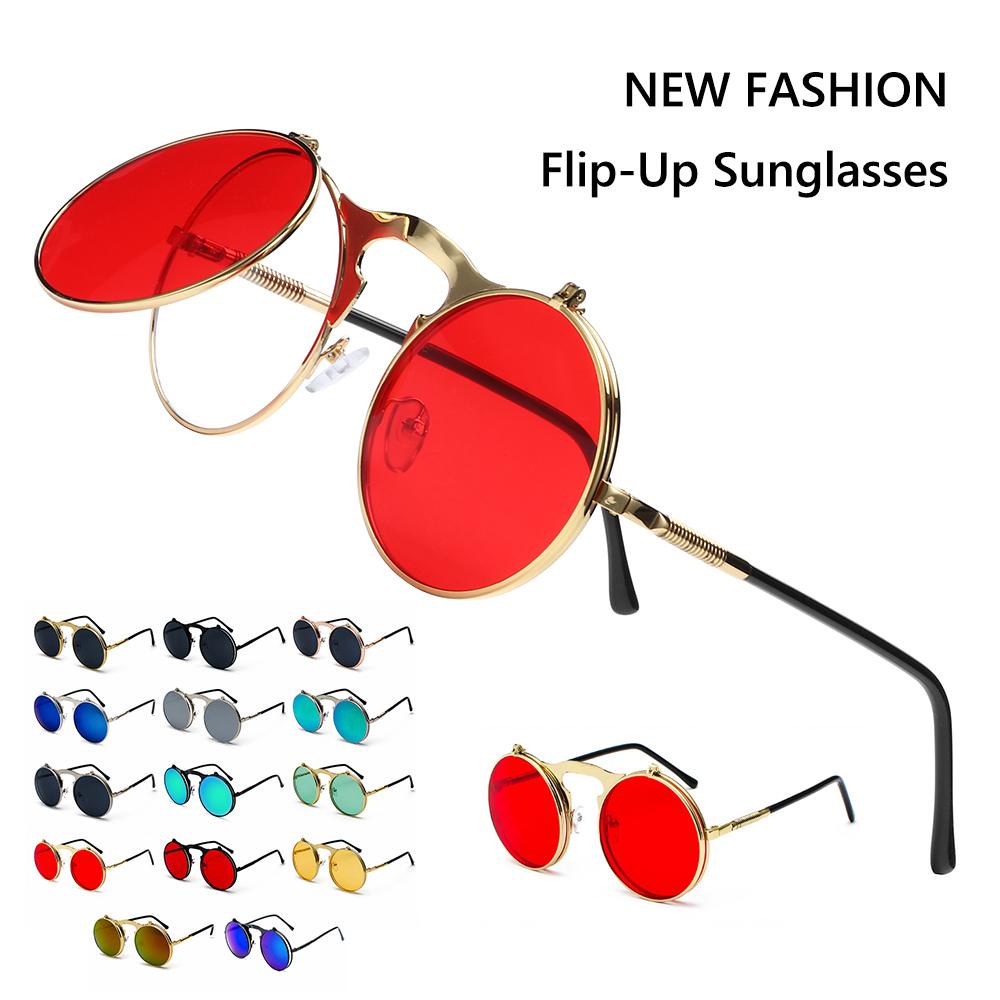 Kính Mát Gọng Lật Chống Tia UV Phong Cách Steampunk