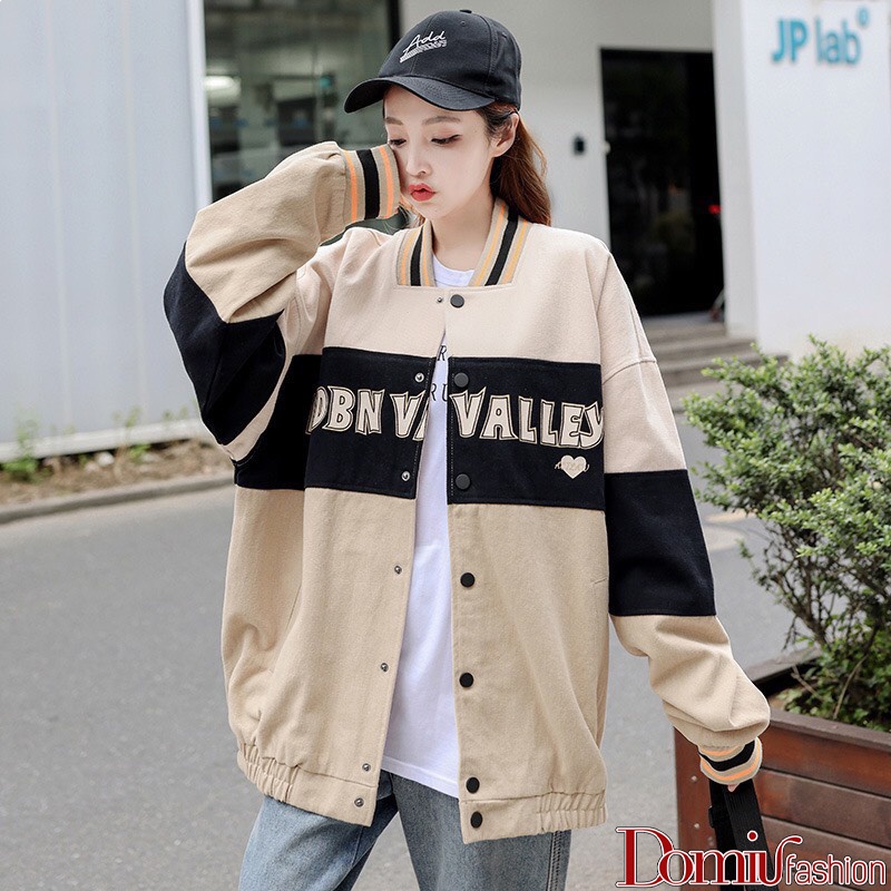 Áo Bomber Nỉ, Áo Bomber Nam Nữ Unisex Phối Chữ Valley Chất Liệu Nỉ -Domiu