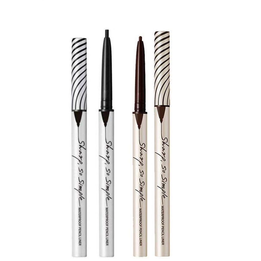 Chì kẻ mắt Clio siêu mảnh Sharp So Simple Waterproof Pencil Liner không lem không trôi dễ kẻ