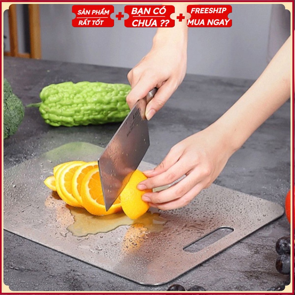 Thớt Inox 304 - Vuông Kháng Khuẩn - Chống Ẩm Mốc Độc Hại
