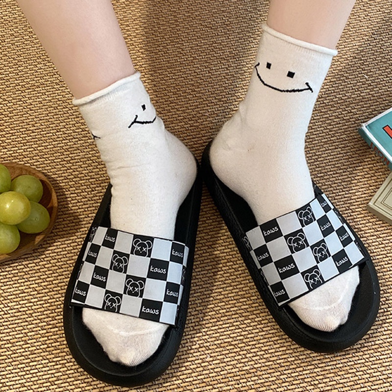 Dép quai ngang IELGY họa tiết caro thời trang cá tính cho nữ