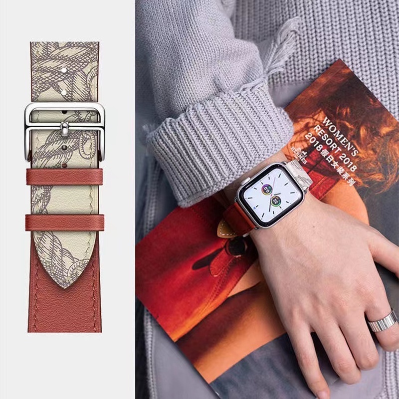 Dây Đeo Bằng Da Thay Thế Dành Cho Đồng Hồ Thông Minh Apple watch 44mm 45mm 41mm 40mm 42mm 38mm iWatch series 3 4 5 6 SE 7