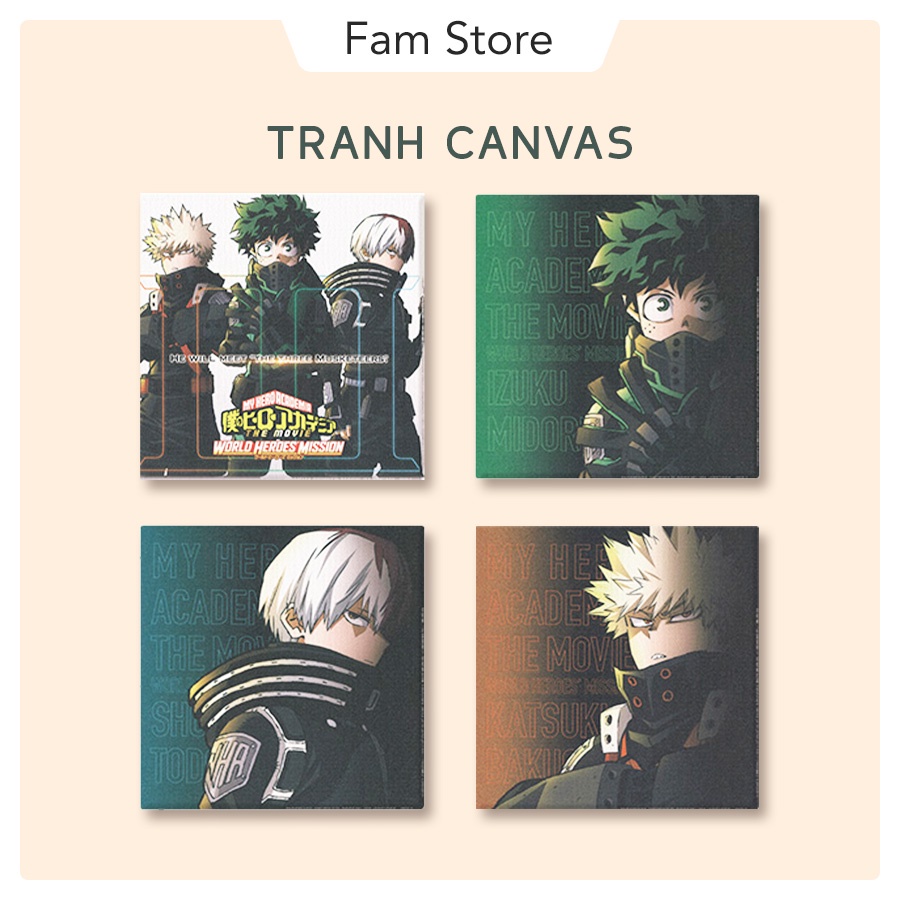 Tranh canvas - My Hero Academia World Heroes Mission Canvas Board