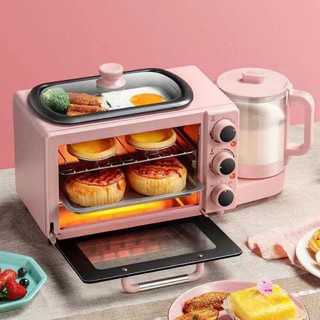 Lò Nướng Đa Năng 3Trong1 MiNi  Kèm ấm Đun nước , pha Trà, pha cafe, Kèm chảo chiên trứng
