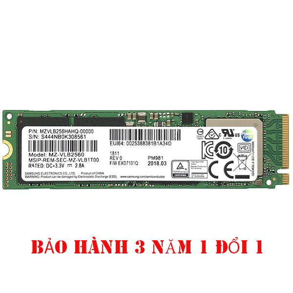 Ổ Cứng SSD 256G Samsung PM981A M.2 NVMe PCIe 2280 Miễn Phí Cài Đặt