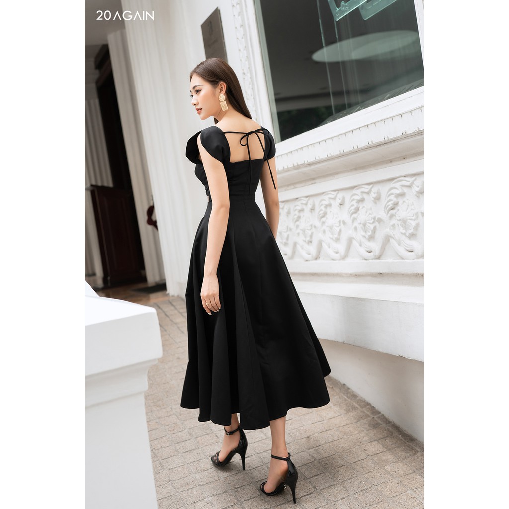 Đầm xòe cổ vuông tay chờm 20AGAIN DEC0064 | BigBuy360 - bigbuy360.vn