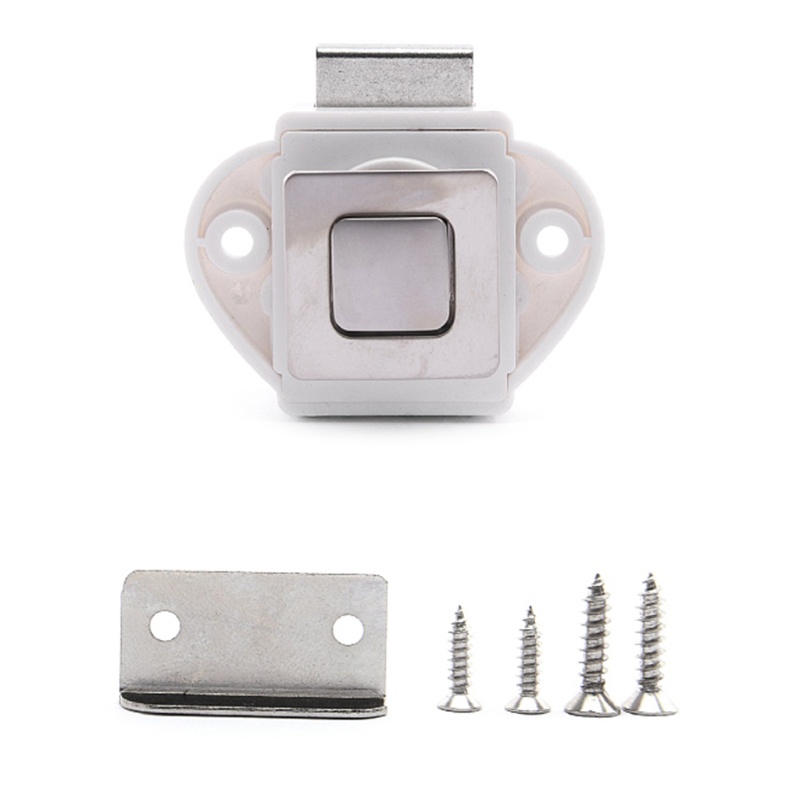 Nút Nhấn Khóa Cửa Tủ Chén / Tủ Chạn Hình Vuông 20mm Không Chìa Khóa
