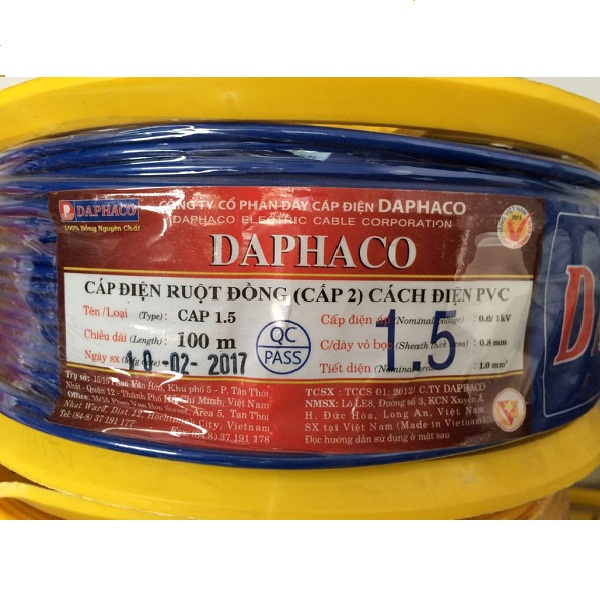 Cáp 1.5 Daphaco HÀNG CHÍNH HÃNG