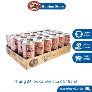 Thùng 24 lon cà phê sữa đá Highlands coffee 185ml/lon