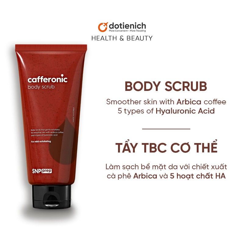 Tẩy tế bào chết toàn thân SNP Prep Cafferonic Body Scrub 180ml