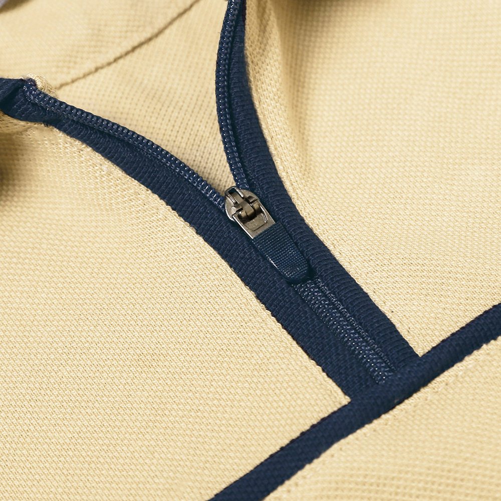 Áo Polo Phối Có Khóa, Màu Camel, Chất Liệu Cotton Thoáng Khí, Form Slimfit - CEFFYLO