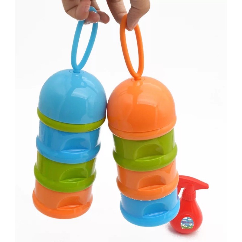 Hộp chia sữa 3 ngăn có quai cầm tiện lợi, Hộp chia sữa, hộp đựng sữa bột, đồ ăn khô cho bé