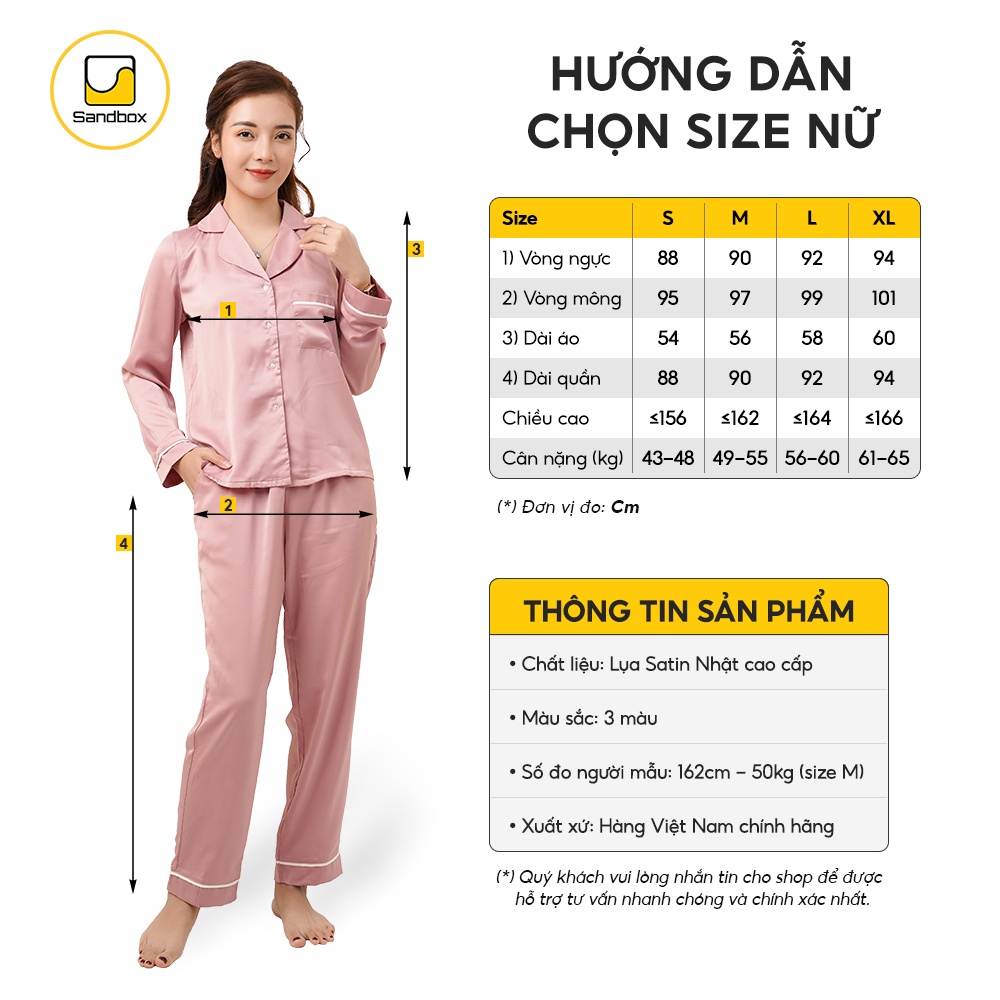Bộ Pijama Nữ SANDBOX Lụa Nhật Trơn Cao Cấp, Thiết Kế Nhẹ Nhàng Sang Trọng TK001