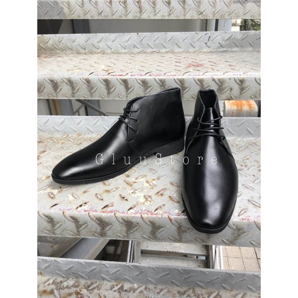 Giày da nam Chukka Boots Dây Buộc da Bò thật cao cấp | BigBuy360 - bigbuy360.vn