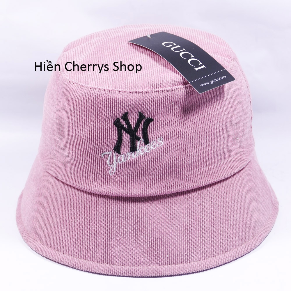 Mũ bucket vành cụp ❤️Nón tai bèo thêu chữ NY Yankees chất nhung cao cấp form unisex nam nữ 2022