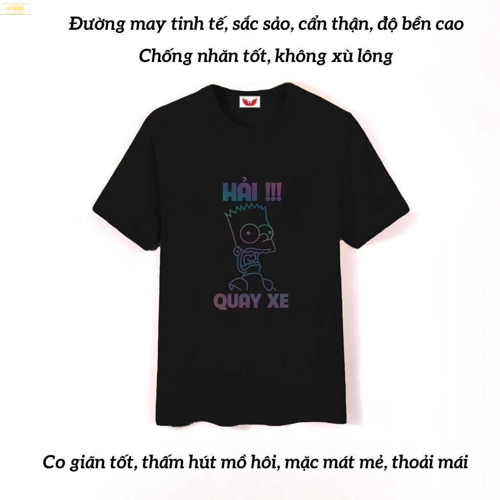 Áo Thun tay lỡ Phản Quang Hải Quay Xe form rộng unisex freesize cho nam nữ