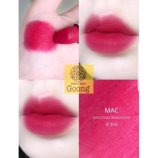 SON MAC POWDER KISS MÀU 306 - MÀU ĐỎ HỒNG💄HÀNG CÓ SẴN - CHÍNH HÃNG