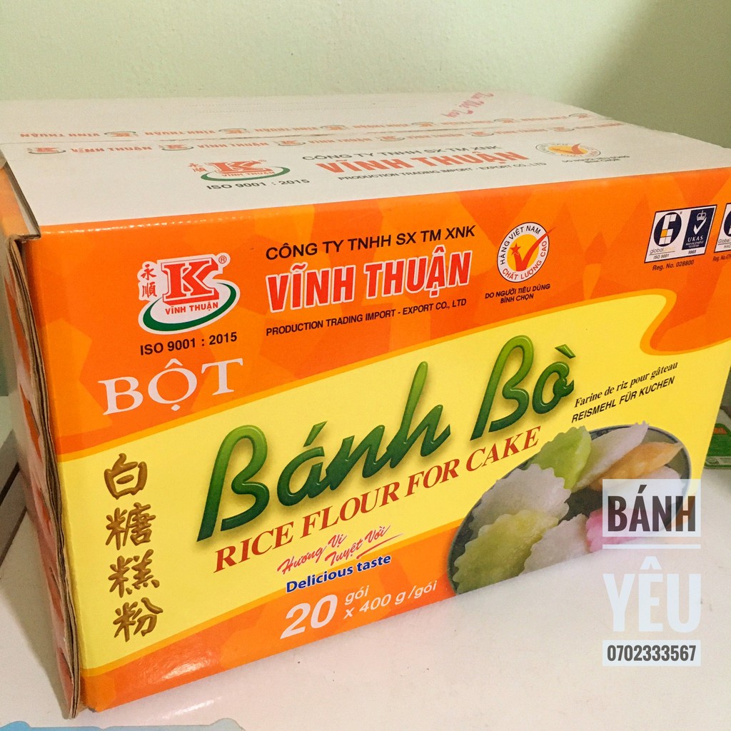 [Thùng 20 gói] Bột bánh bò có men Vĩnh Thuận 400g