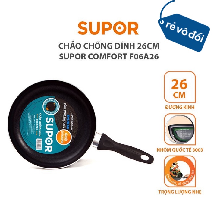 Chảo chống dính Supor Comfort F06A26 26cm - Chính hãng