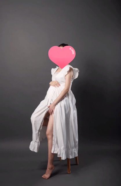 (Order 7days) Váy chụp ảnh bầu cổ V xẻ đùi (Có video)