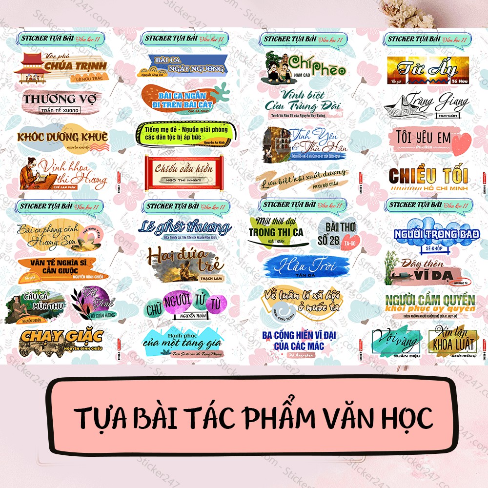 Sticker Tựa Bài Ngữ Văn 11 (Cả năm) 𝑭𝒓𝒆𝒆𝒔𝒉𝒊𝒑 Chương Trình Lớp 11 Mới, Kết Nối Tri thức Và Chân Trời Sáng Tạo - Nhãn vở