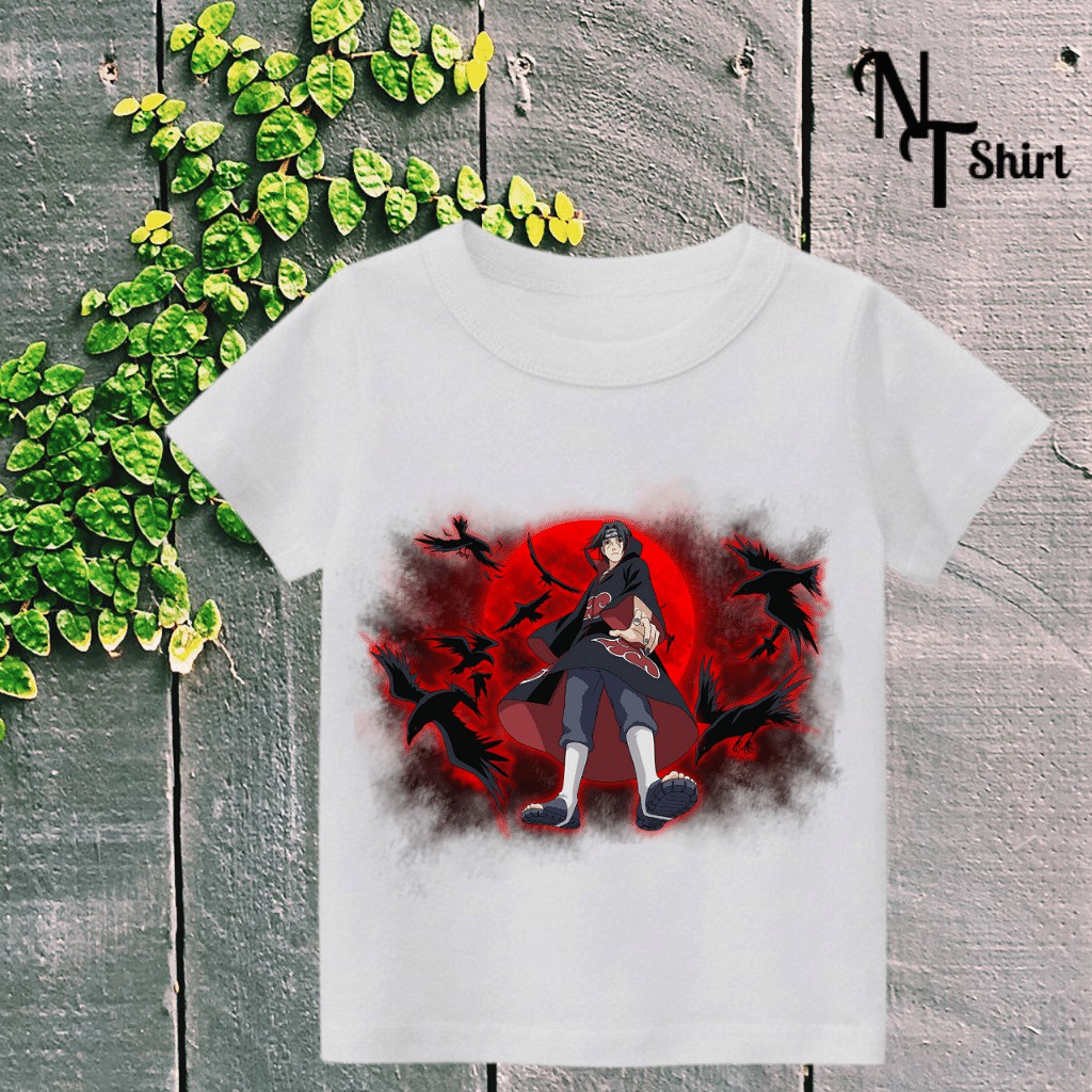 Áo thun bé trai in hình Uchiha itachi, Naruto, Kakashi, Áo cotton xịn mặc mát thoải mái 04