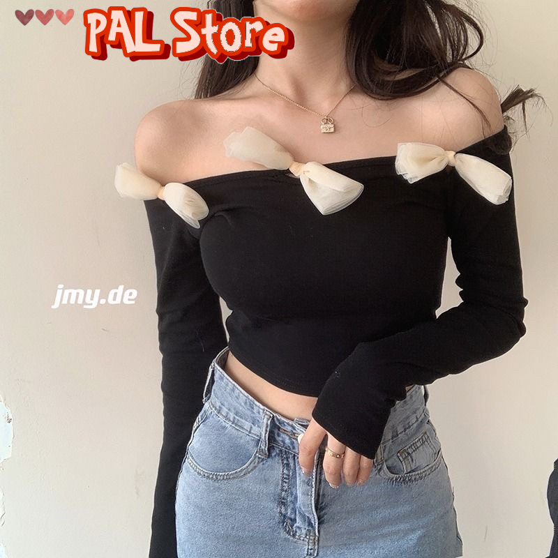 Áo trễ vai đính nơ
