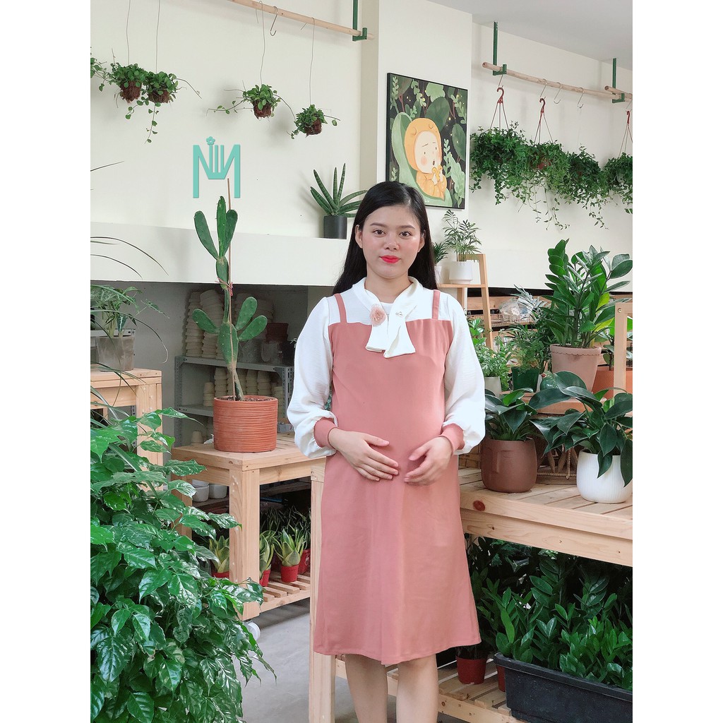 Đầm bầu thiết kế mùa đông 🌸 chất dạ nỉ - 2 màu