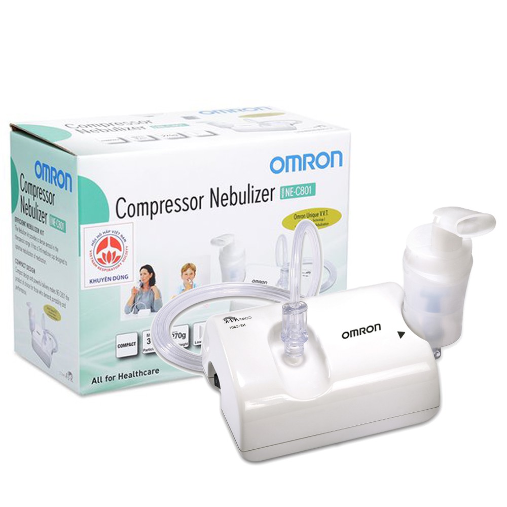 Máy xông mũi họng, khí dung OMRON Ne-C801 cho trẻ em và người lớn bảo hành 2 năm - MEDICAL