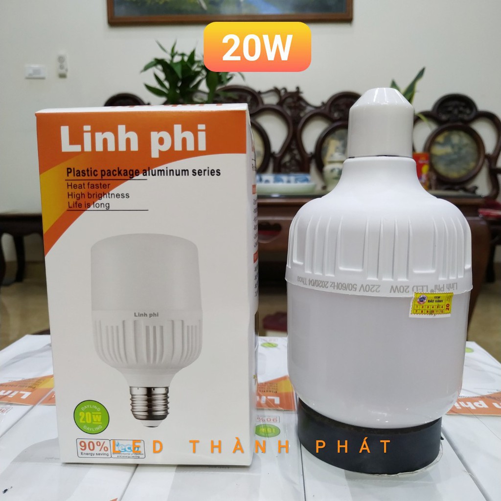 Bóng đèn LED BULB Trụ Linh Phi 20W siêu sáng tiết kiệm 80% điện